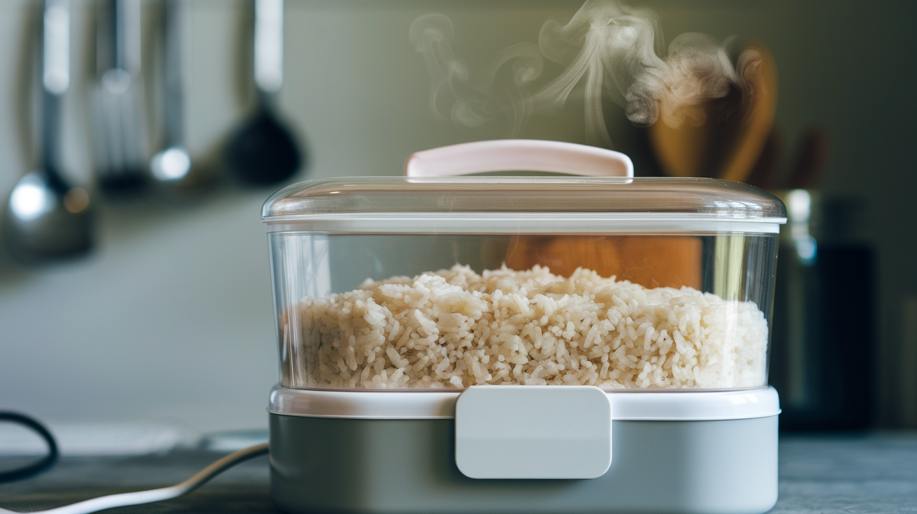 electric lunch box 100w how long to reheat cooked rice