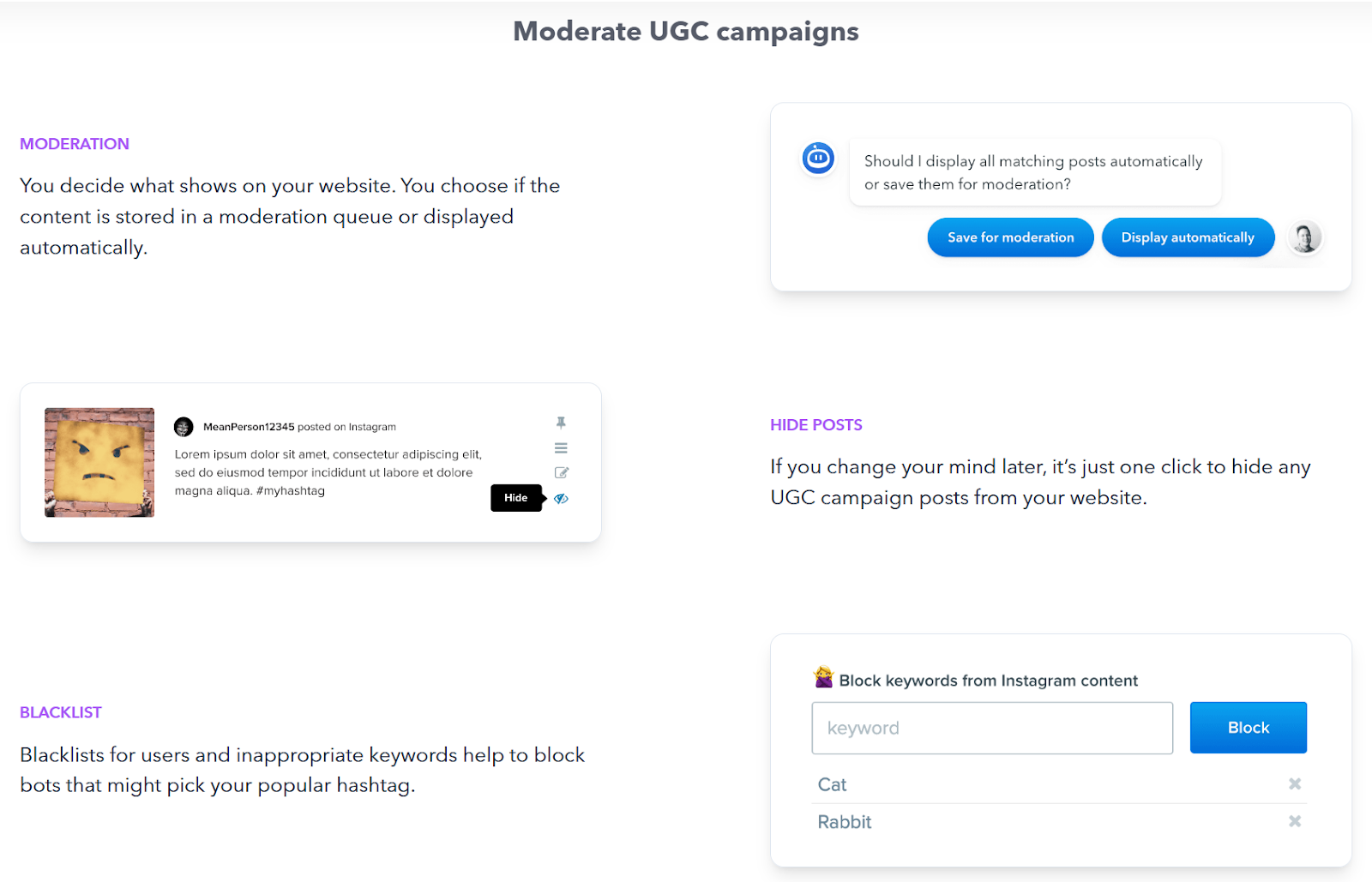 Content moderation on Flockler