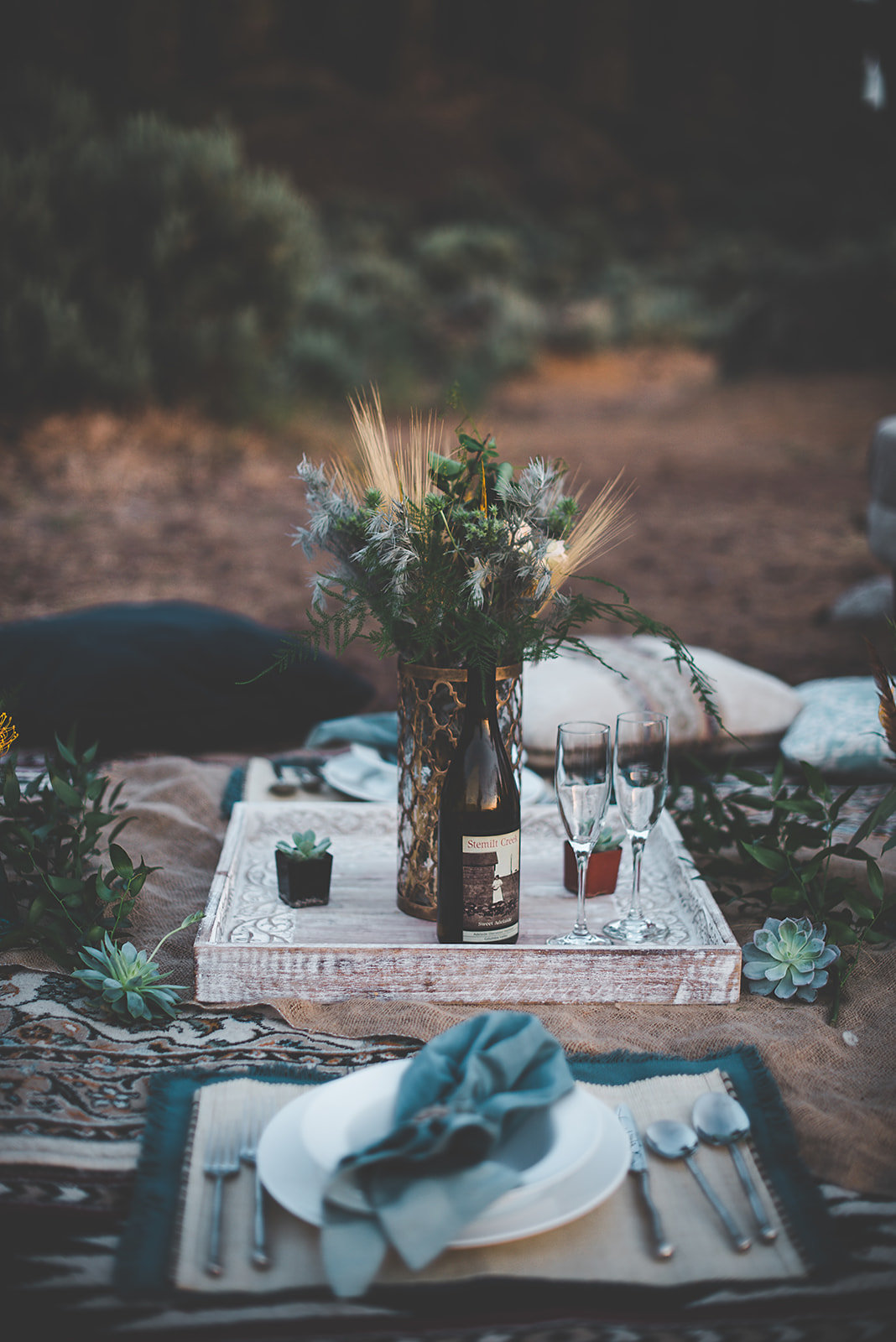 Dinner for two under the stars after an Elopement Day-elopement photography