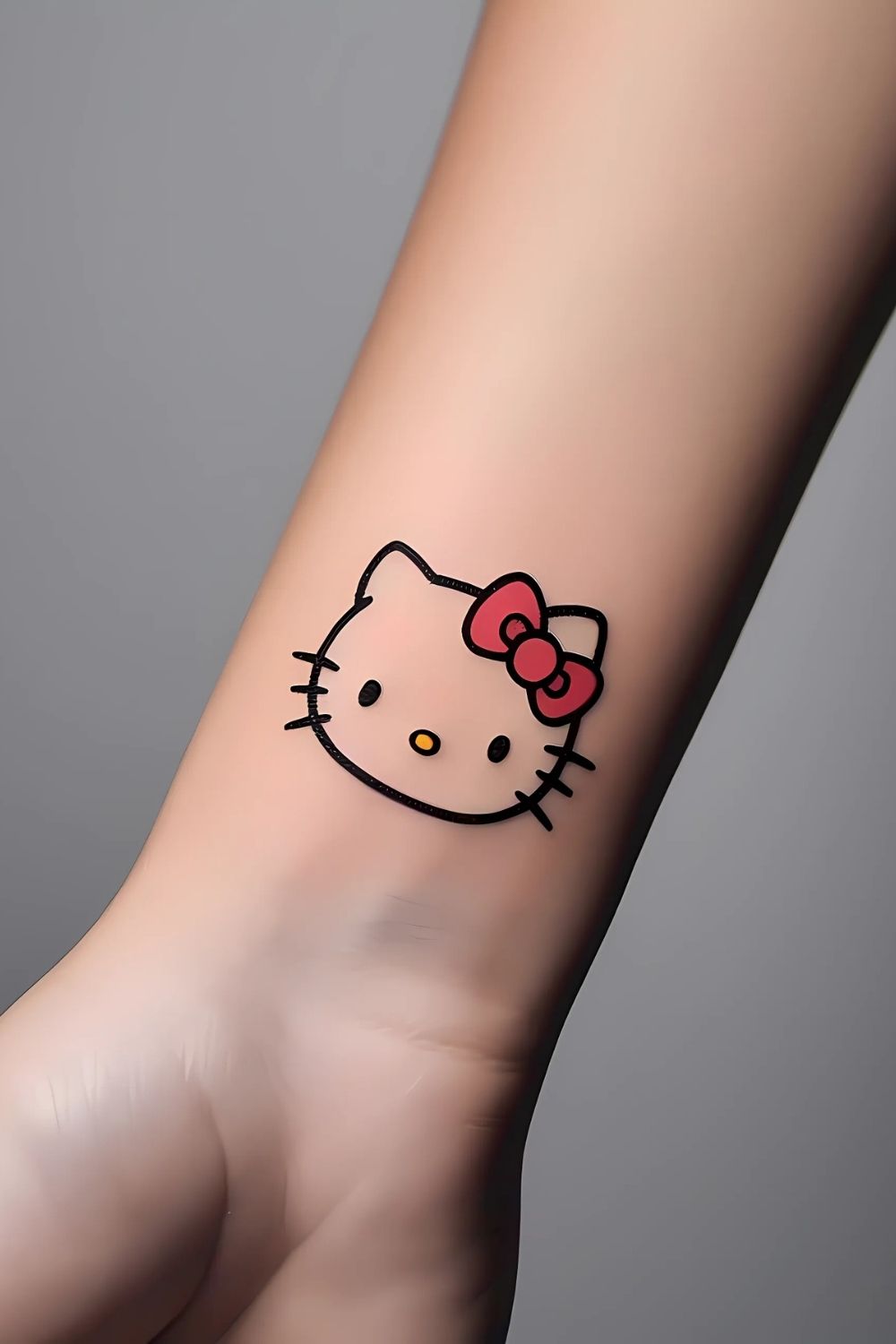 Timeless Hello Kitty Face Tattoo