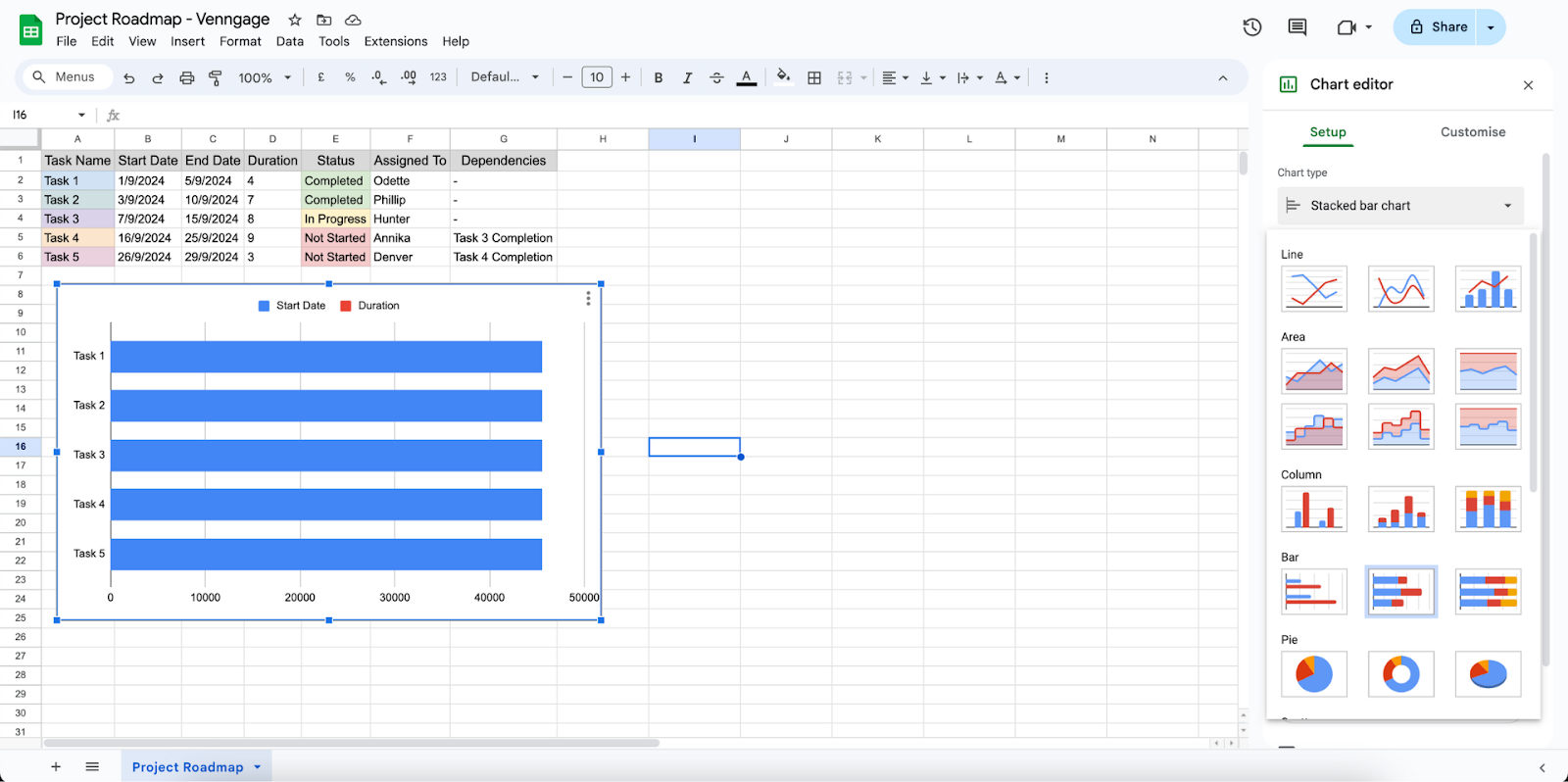 Inserting Bar Chart