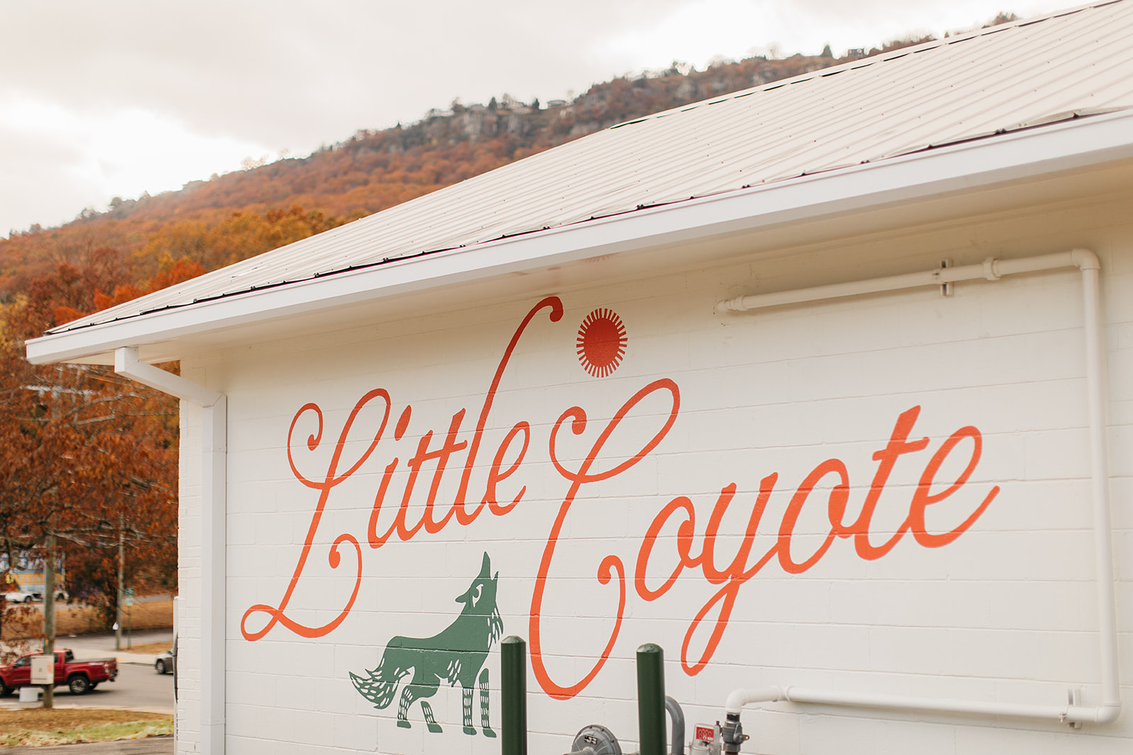 Exterior mural of Little Coyote in Chattanooga TN, highlighting its St. Elmo location among the best restaurants in the region