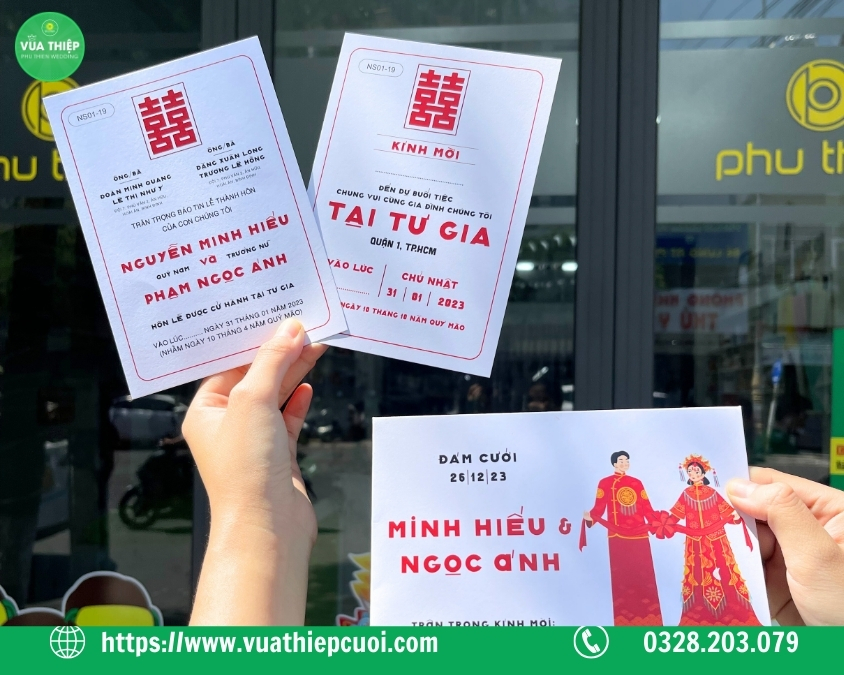 Một thiệp cưới chuẩn bao gồm những gì