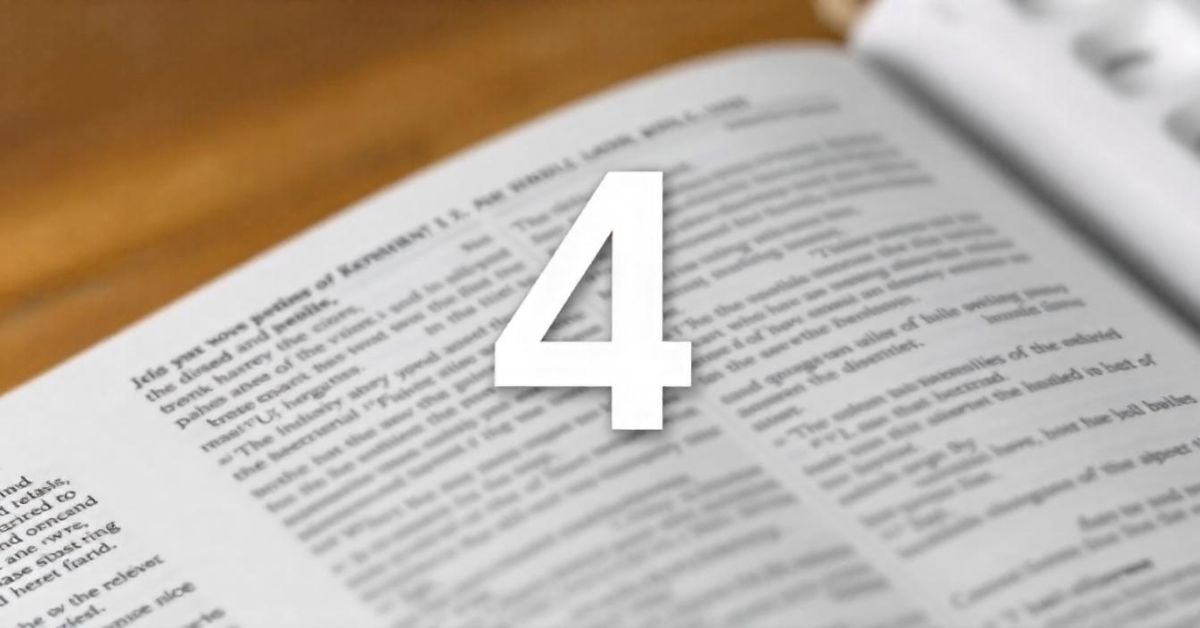 Visual representation of John chapter 4, highlighting the meaning of number 4 in the Bible and its theological implications.
