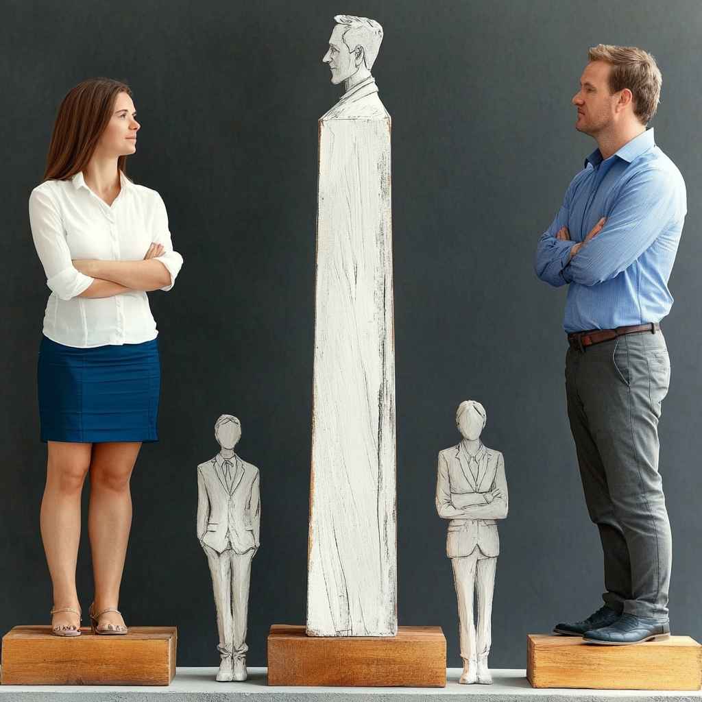 Implementing sales leadership assessment: symbolized with thematic human illustrations