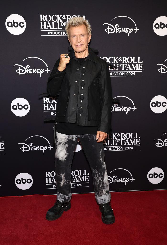 CLEVELAND, OHIO - OCTOBER 19: Billy Idol attends the 2024 Rock & Roll Hall Of Fame Induction Ceremony streaming on Disney+ at Rocket Mortgage Fieldhouse on October 19, 2024 in Cleveland, Ohio. (Photo by Arturo Holmes/Getty Images for The Rock and Roll Hall of Fame)