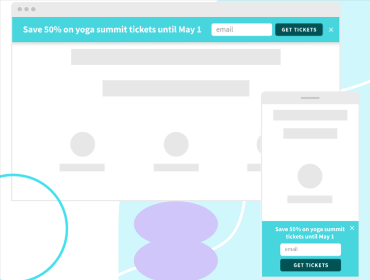 Leadpage landing page alert bars for lead generation