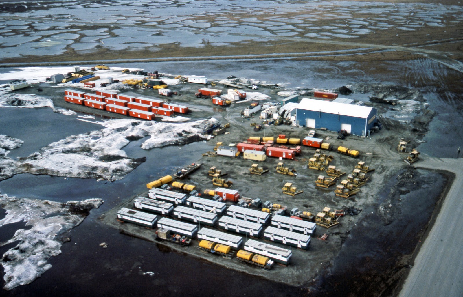 Overhead view of the Prudhoe Bay Oil Field 