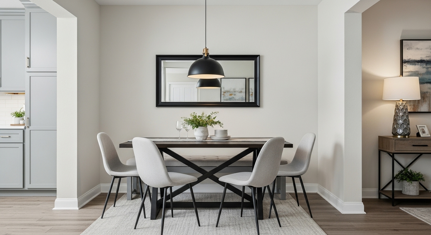 hanged a pendant light above the table