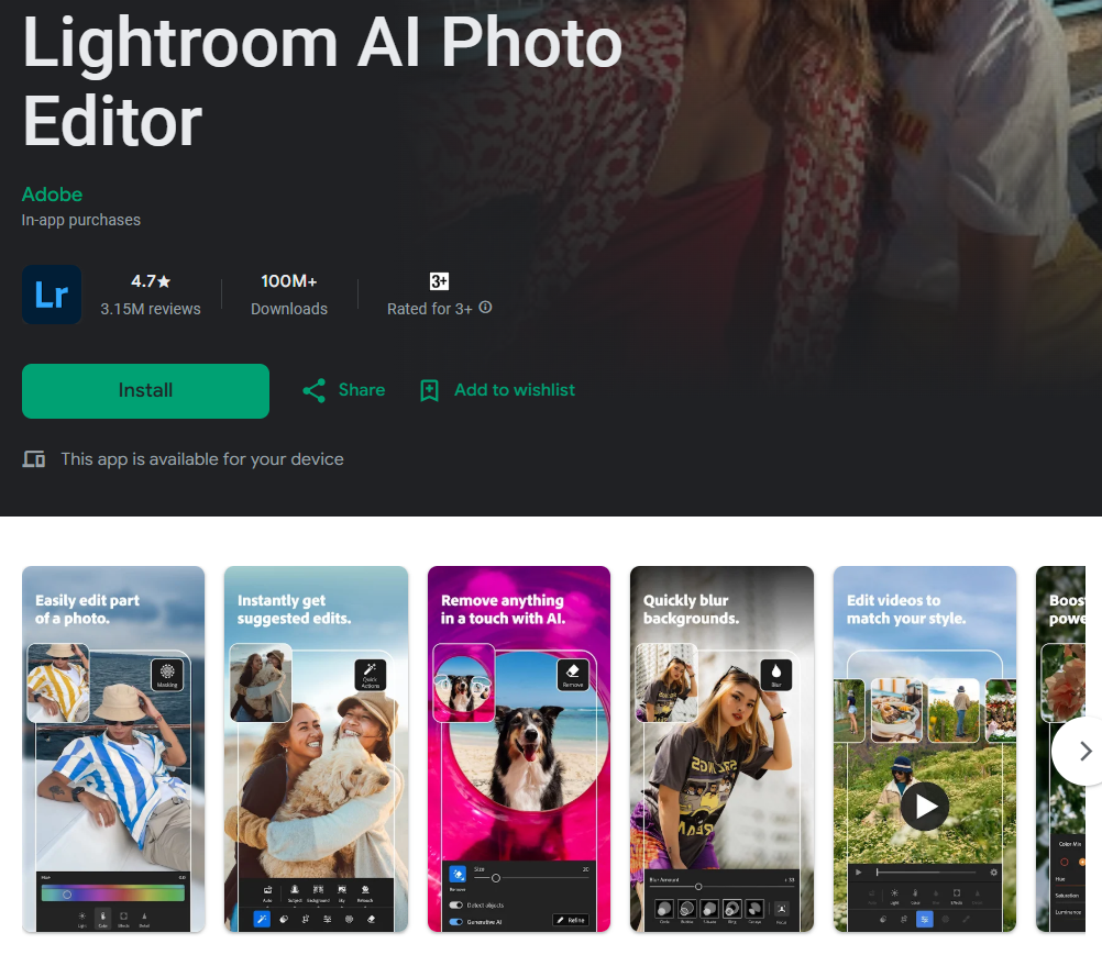 Install Lightroom AI Photo Editor on Google Play