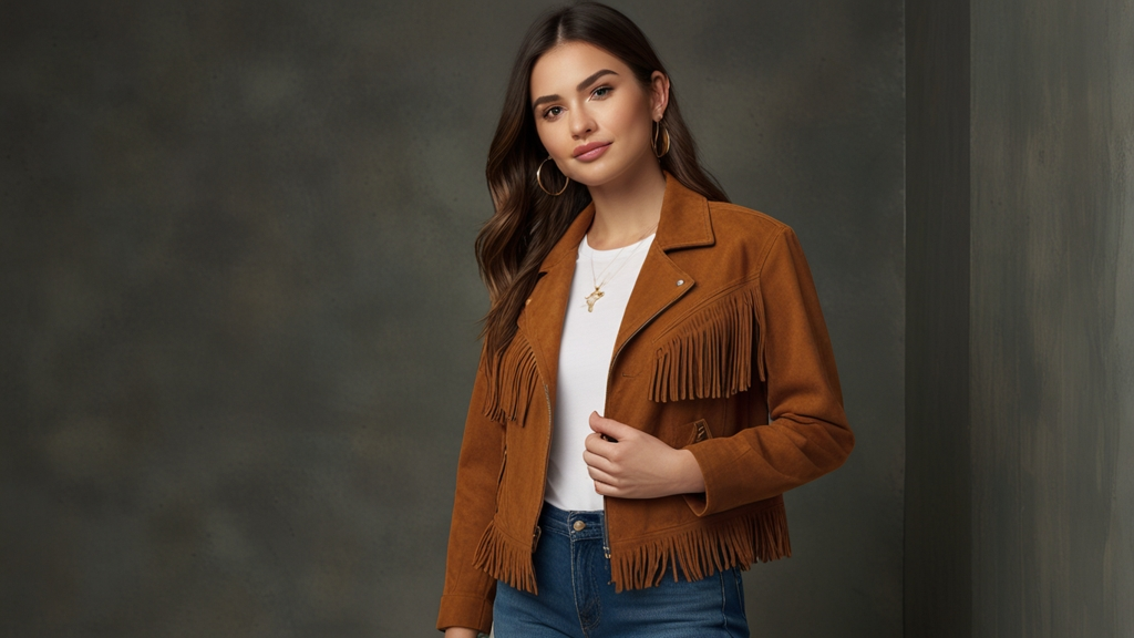 altard state cropped faux suede fringed jacket