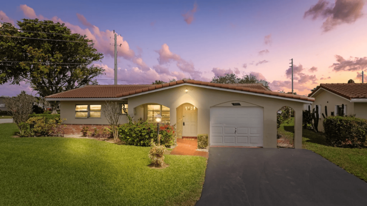 Tour This 1,279 Sq Ft Corner Lot Home in Deerfield Beach, FL with Bright Open Floor Plan