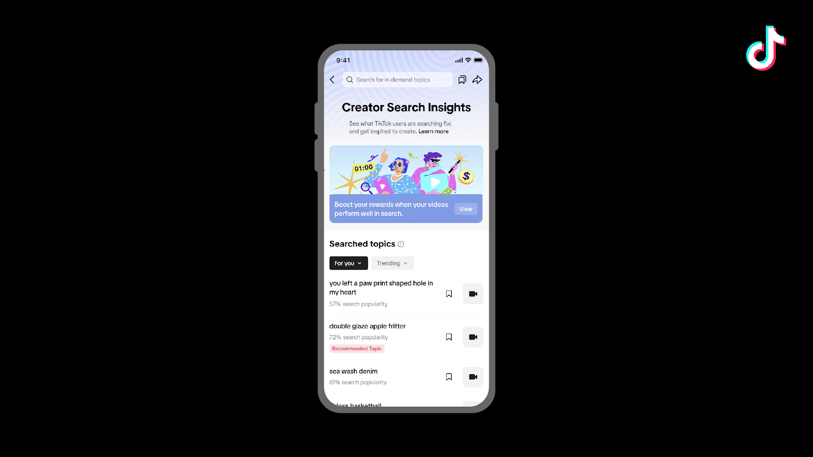 Creator Search Insights, do TikTok