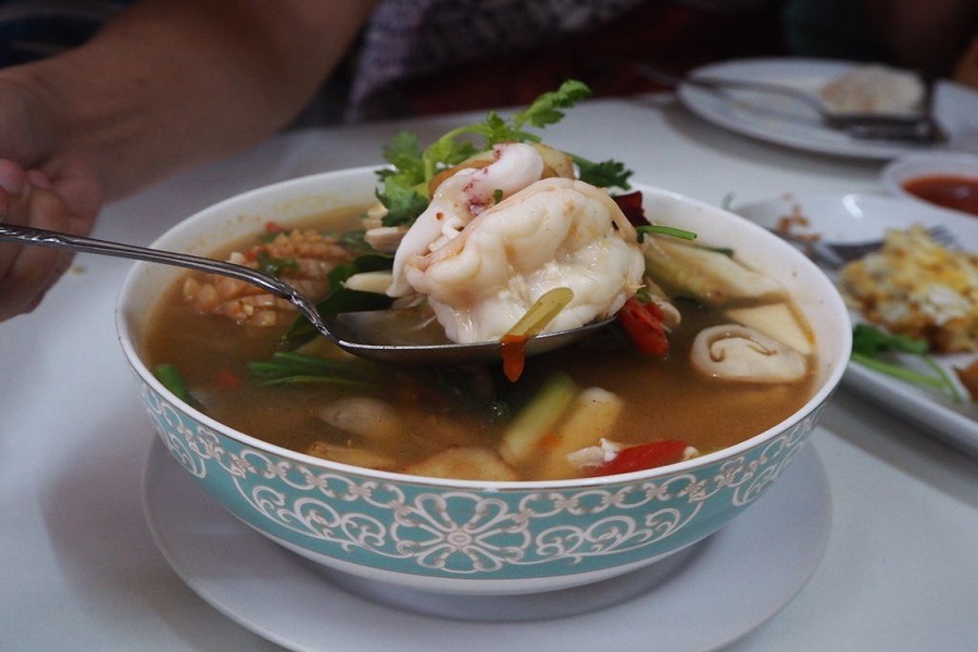 Tom Yum Talay porridge 