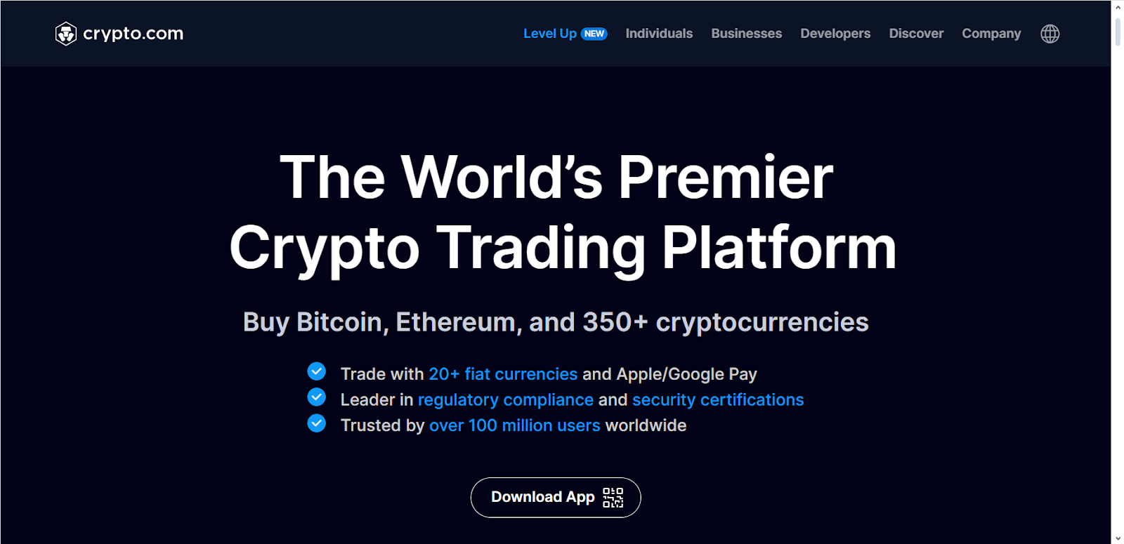 Crypto.com homepage