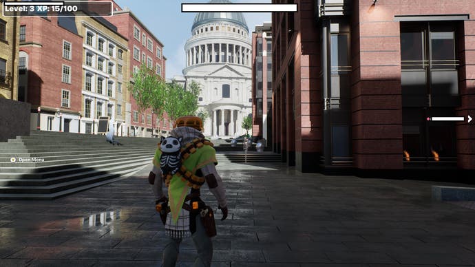 Tangkapan layar Fortnite Re:Imagine London yang memperlihatkan London menghadap ke arah St Pauls