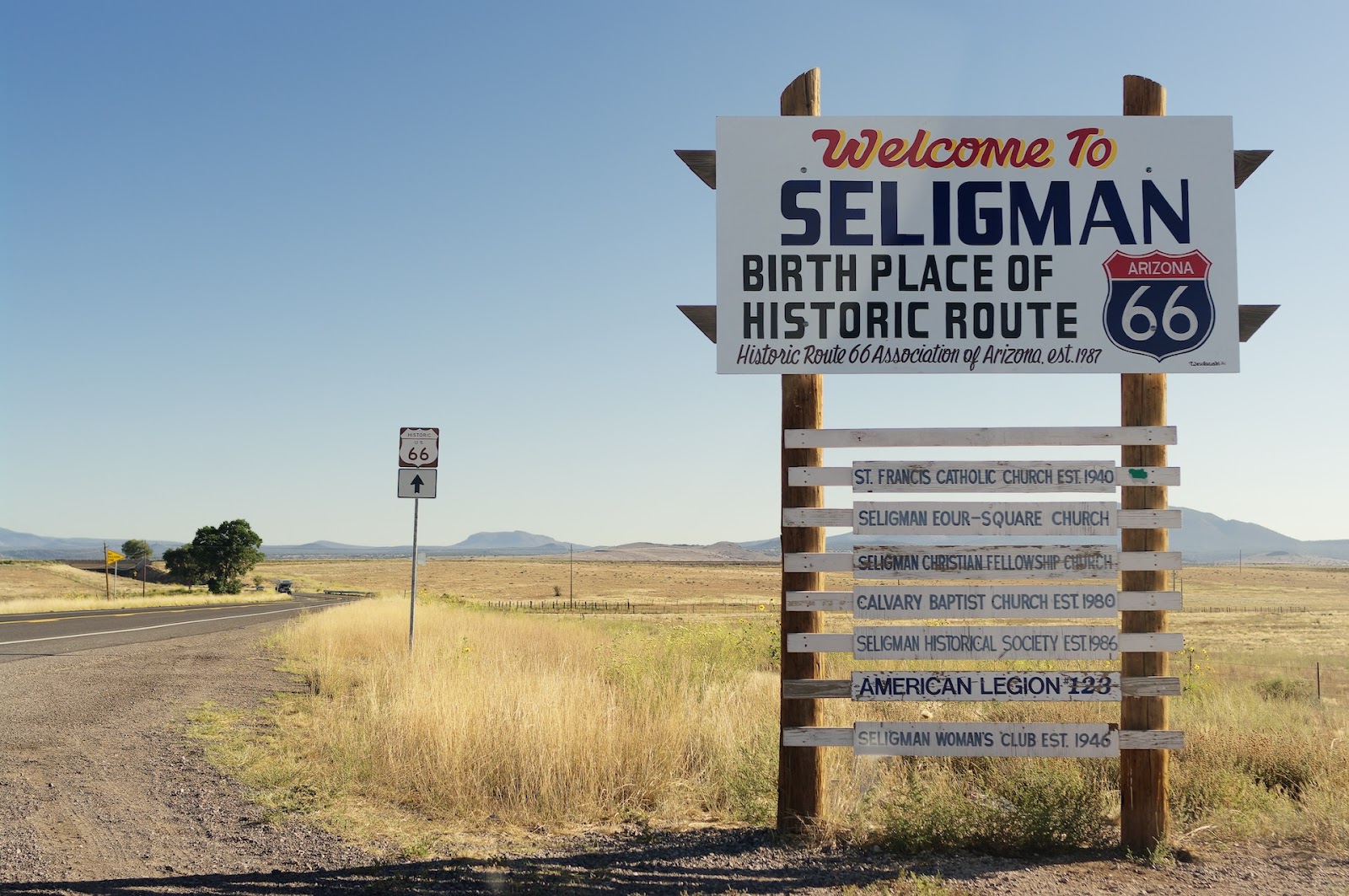 Seligman, AZ sign on Route 66