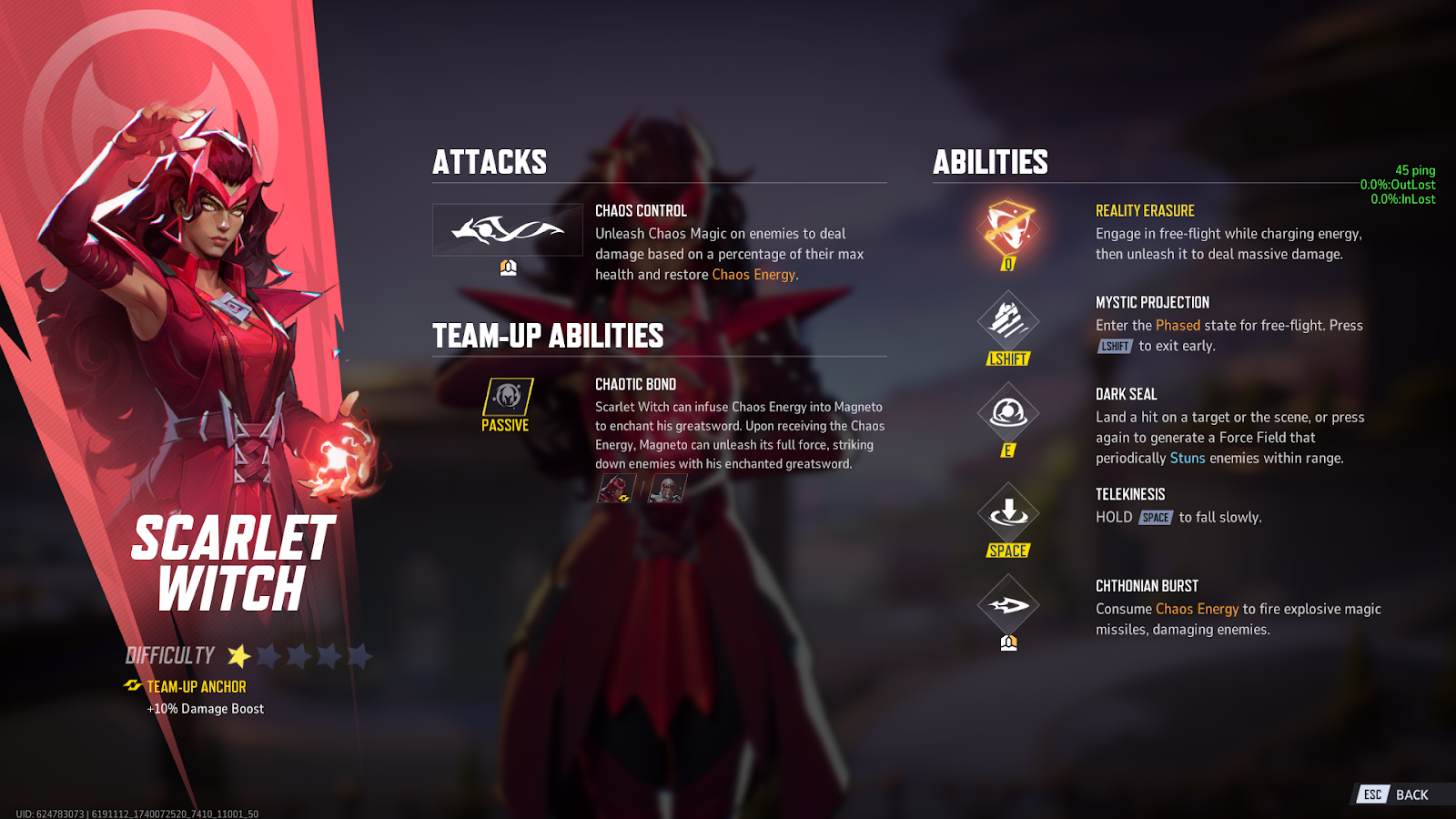 Scarlet Witch’s abilities in Marvel Rivals