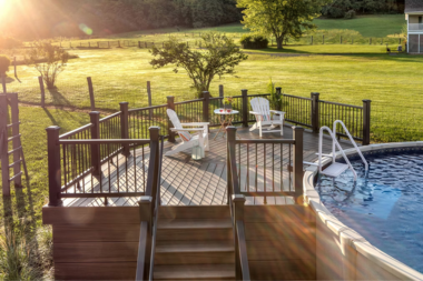 the complete guide to pool decks raised composite deck for above ground structure custom built michigan