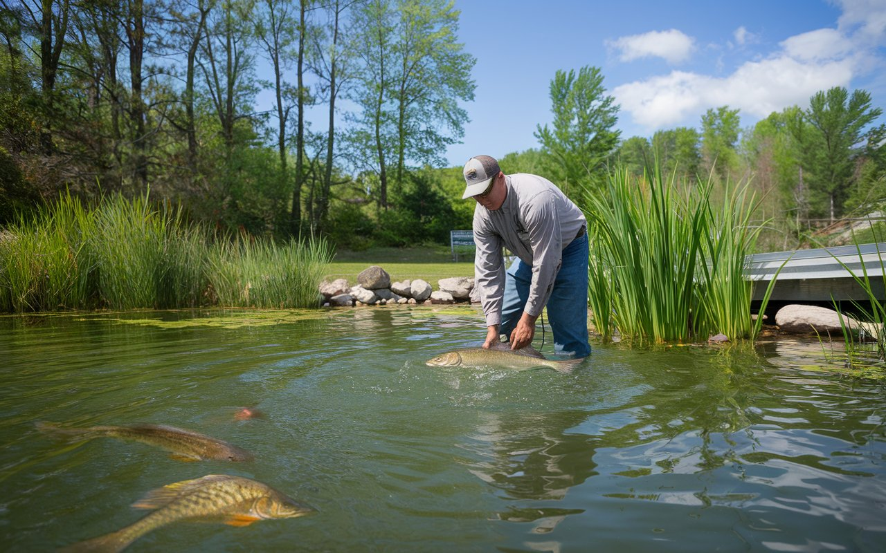 How many bluegill for 7400 gallons of water