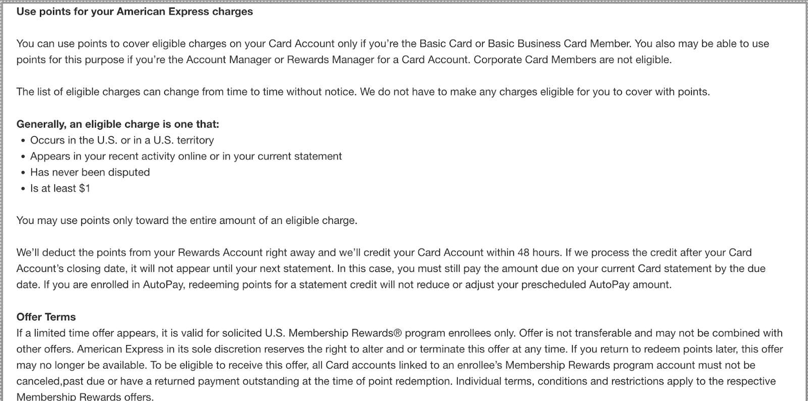 Amex travel pay with points rules