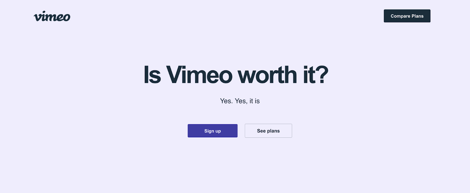 B2B landing pages - vimeo