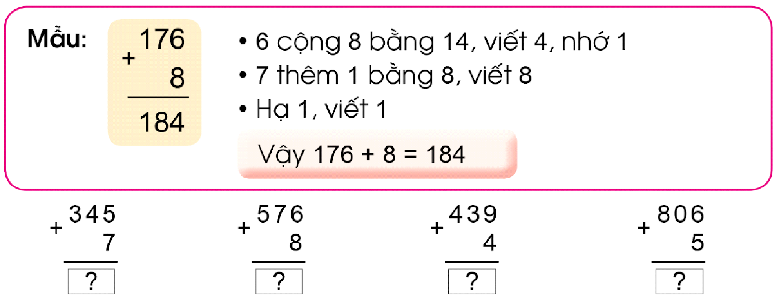 BÀI 81. PHÉP CỘNG( CÓ NHỚ) TRONG PHẠM VI 1000