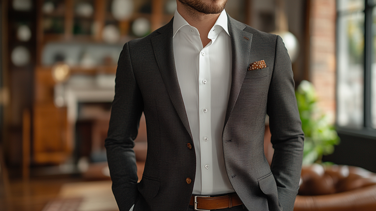 
A crisp white shirt paired with a black suit and brown shoes creates a timeless, clean, and sharp look. The contrast of the white shirt against the dark suit and brown shoes adds freshness and balance, making it perfect for any occasion, from formal events to semi-casual gatherings.