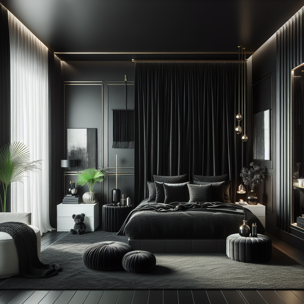 Black Bedroom Interior Design