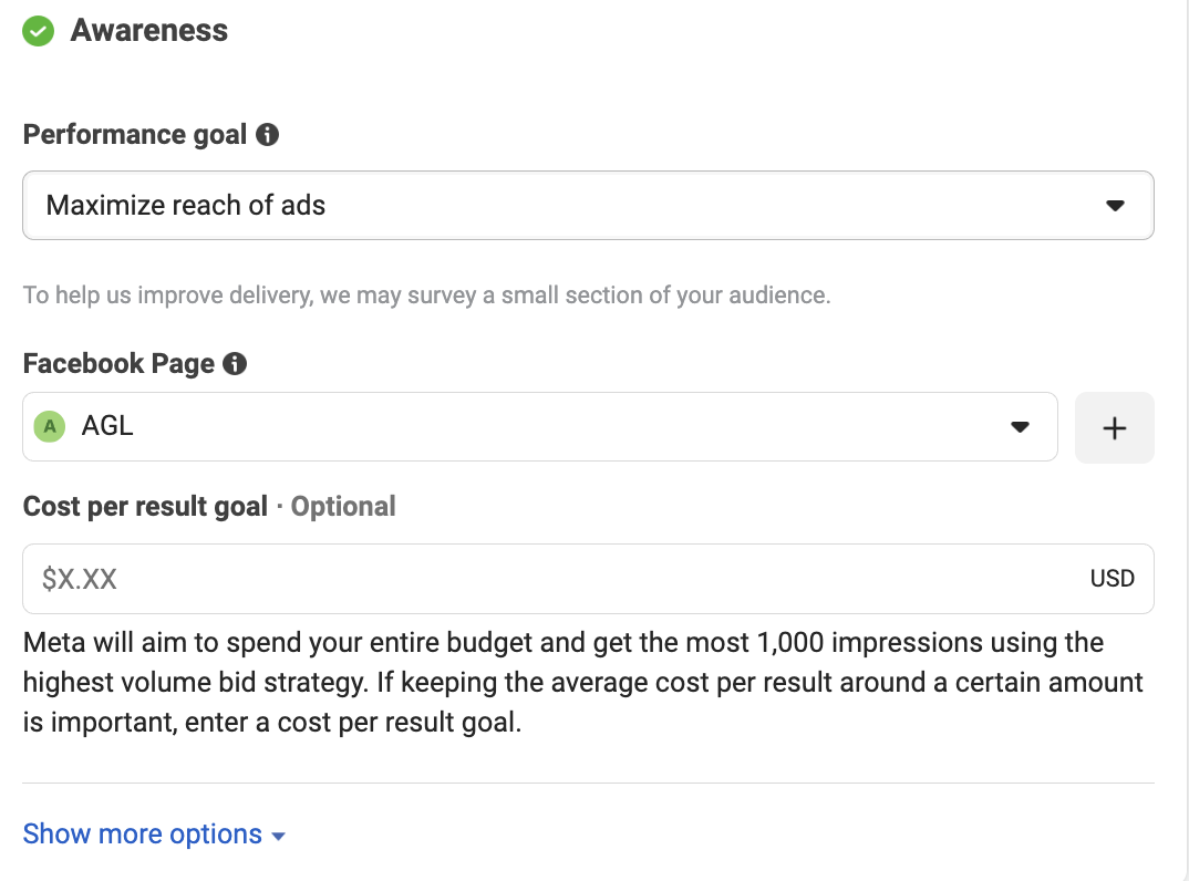 How to run Instagram ads — Select performance goals