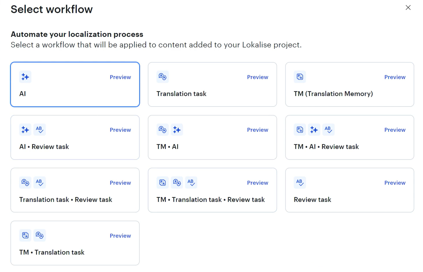 Lokalise workflow templates