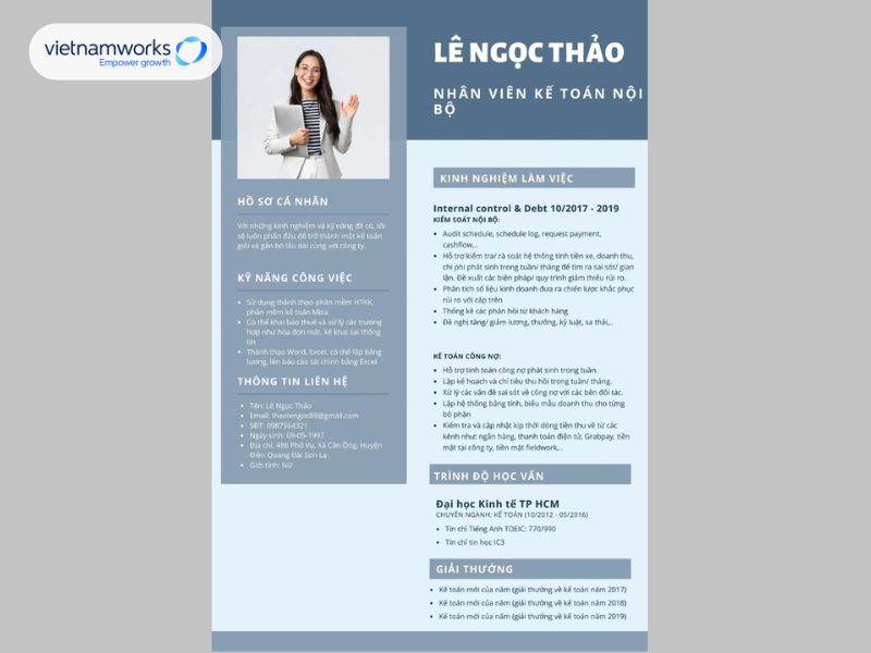 tải mẫu cv xin việc kế toán file word