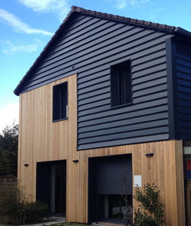 Bardage en bois et en aluminium via pinterest