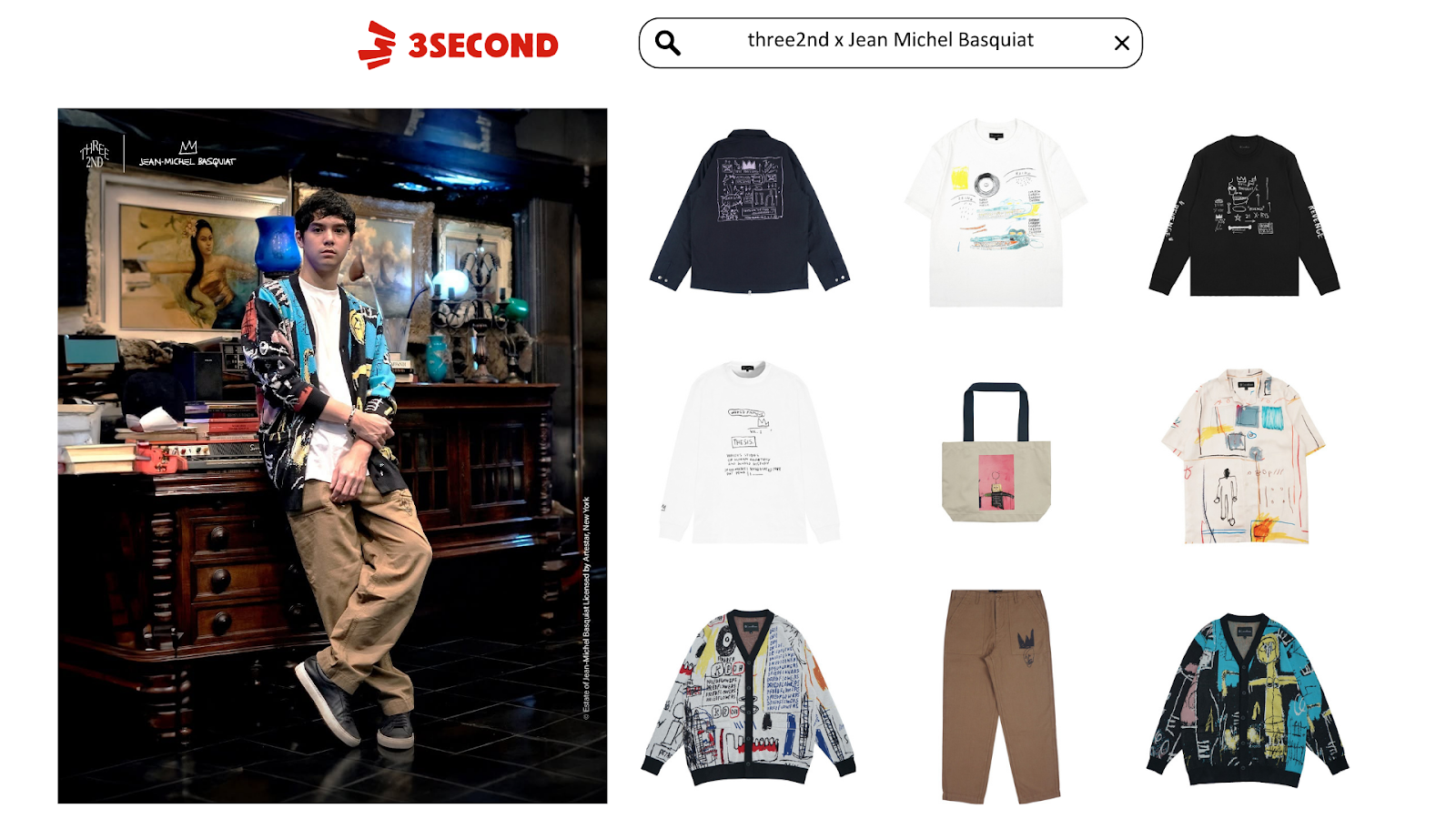 Produk three2nd X Basquiat