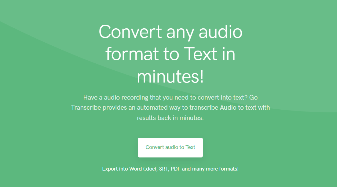 Transcribe Audio to Text Generator