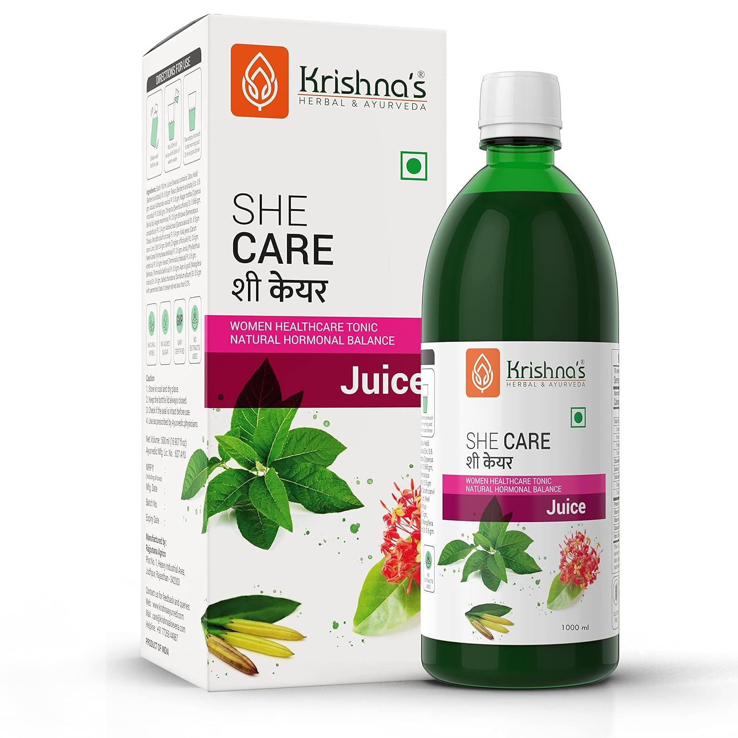 Buy Ayurvedic products for Menopause - Image of Krishna's Herbal & Ayurveda She Care Juice