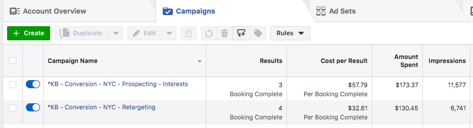 Testing interest audiences found through Marketing API