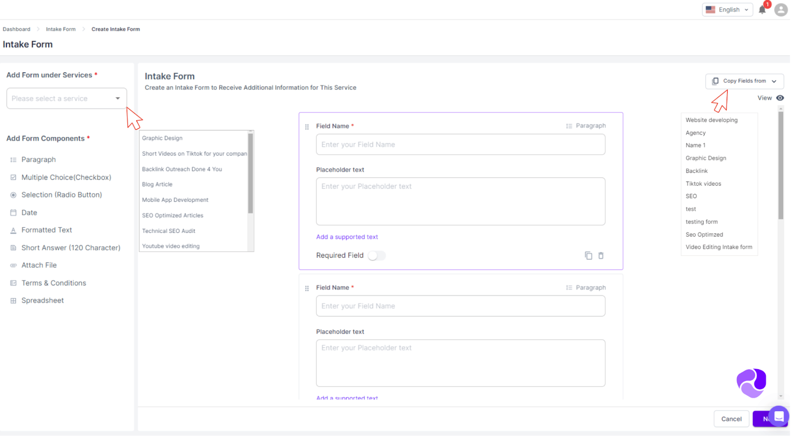 Agency Handy Intake Form