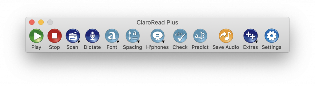 ClaroRead Mac V7 Toolbar