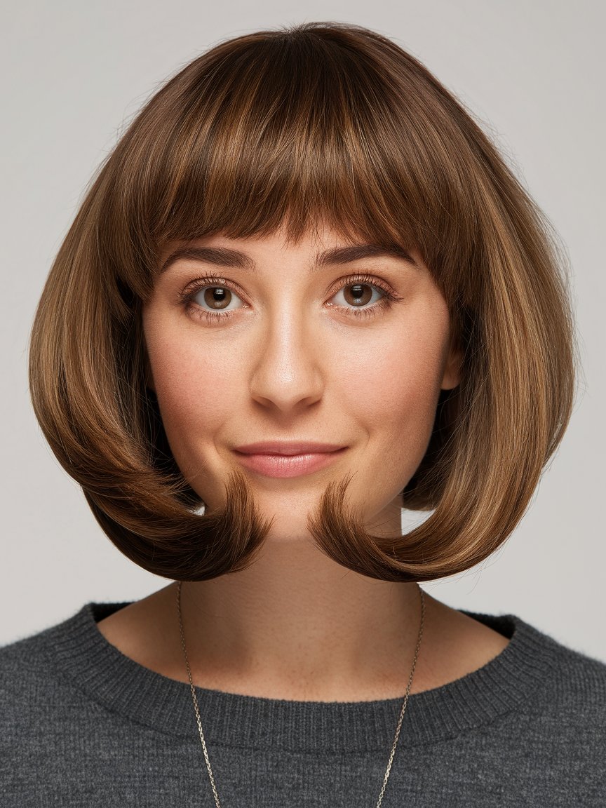 38. Short Rounded Bangs