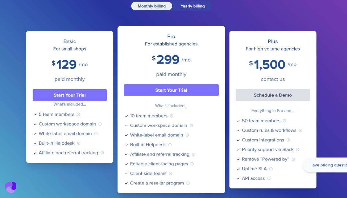 Service Provider Pro Pricing 