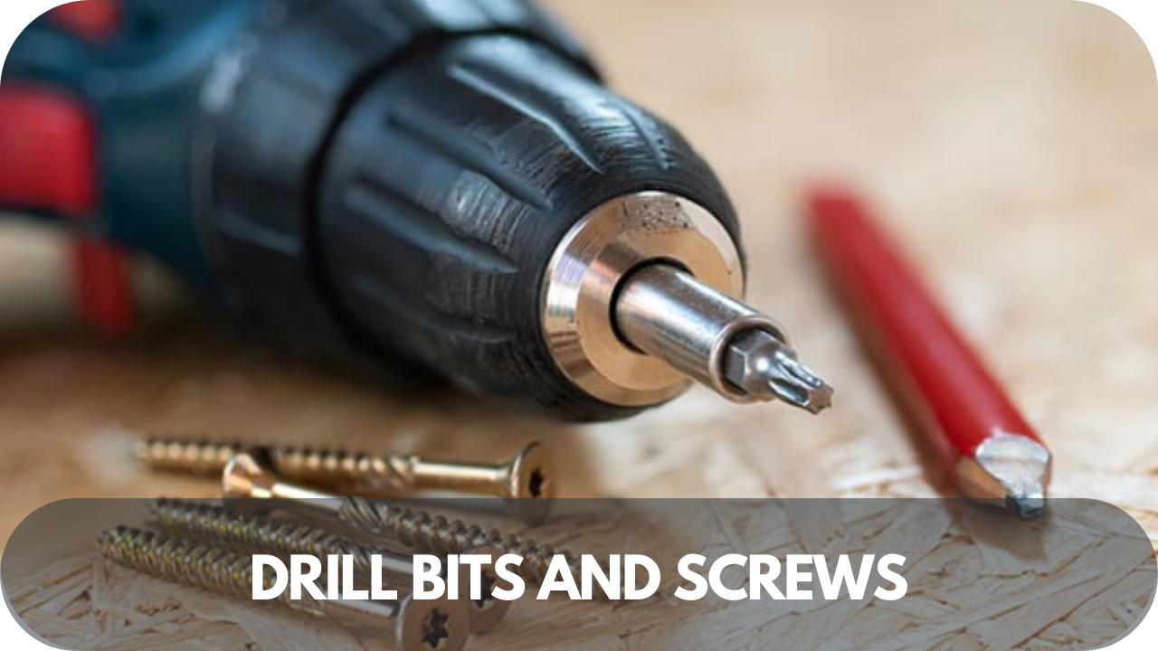 Essential drill bits and screws for a secure and precise blind fitting.