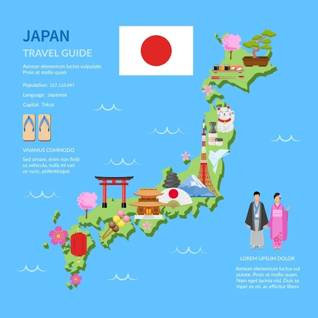 Japan traver guide map