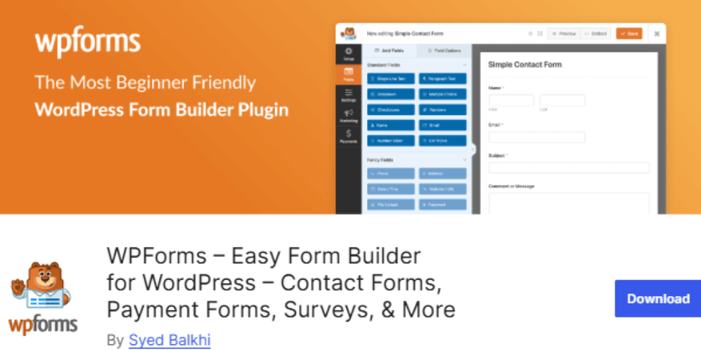 WPForms Free Plugin for Every WordPress Beginner