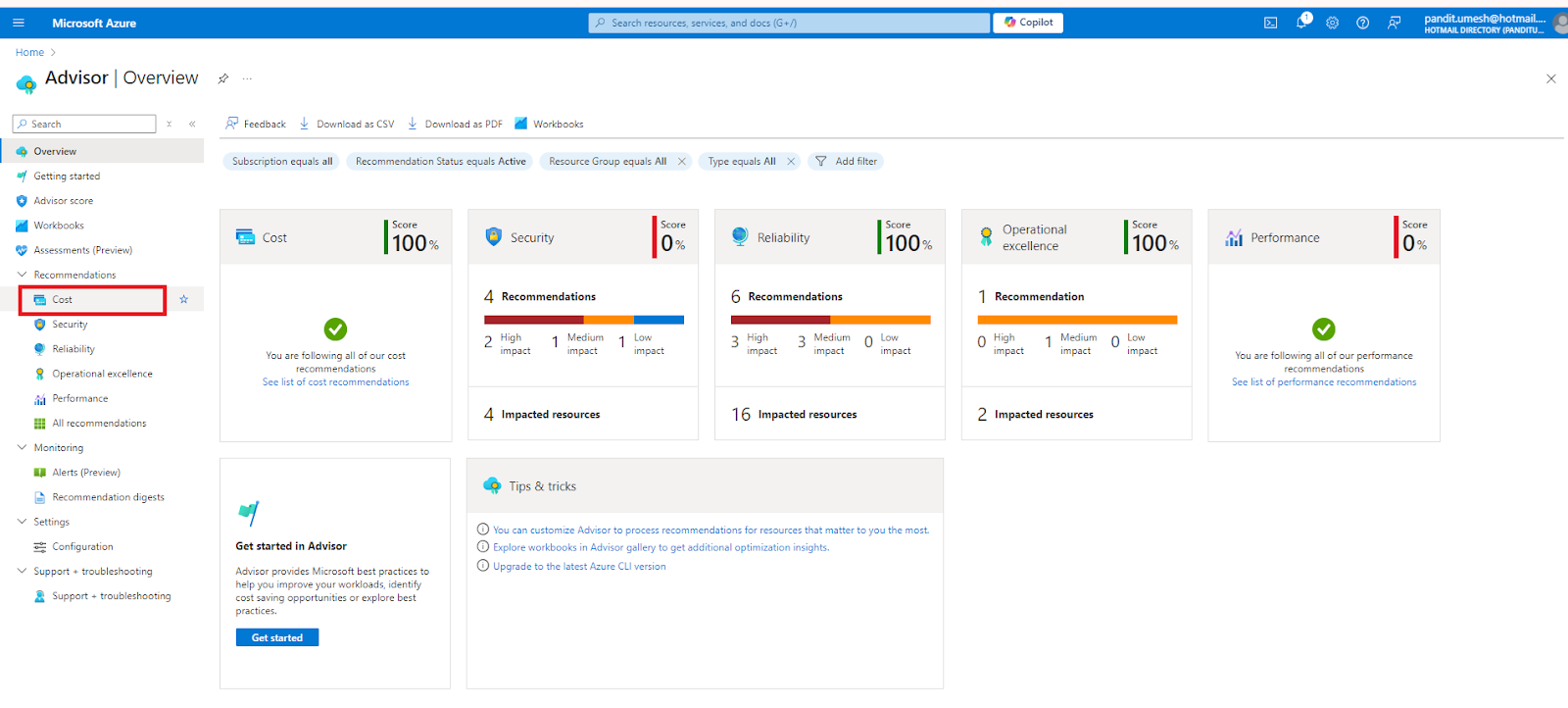 Cost to view recommendations