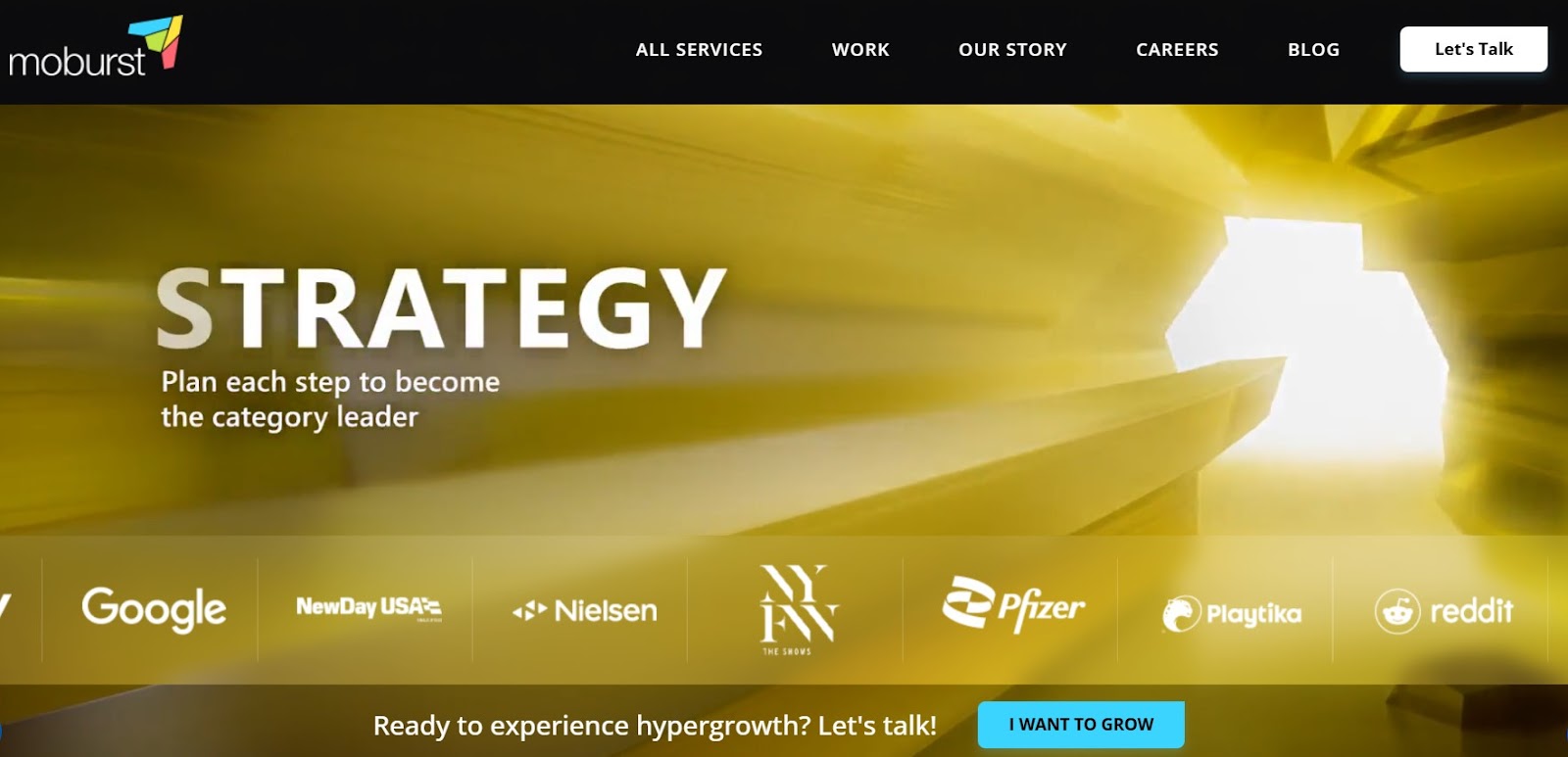 Moburst homepage
