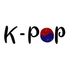 This contain an image of the word k - pop written in black ink with a red, blue and white ball