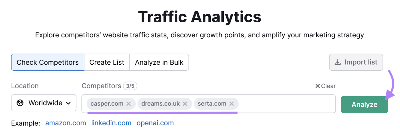 Traffic Analytics tool