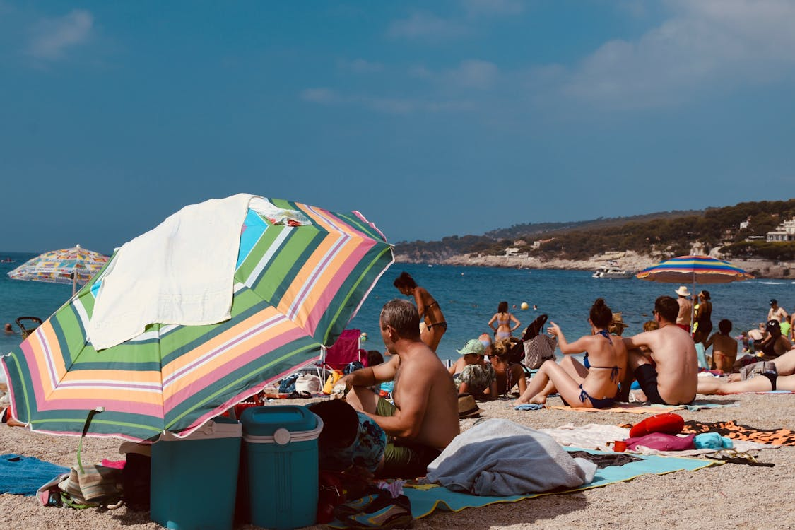 A day out on the beach beside the Mediterranean.