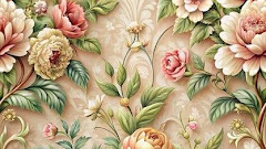 Wallpaper D Classic Flower Pattern Floral D Illustration
